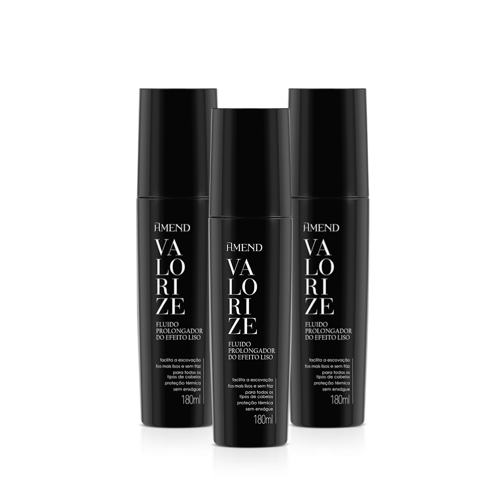 Kit Flu&iacute;do Amend Valorize Prolongador do Efeito Liso 180ml | 3 produtos